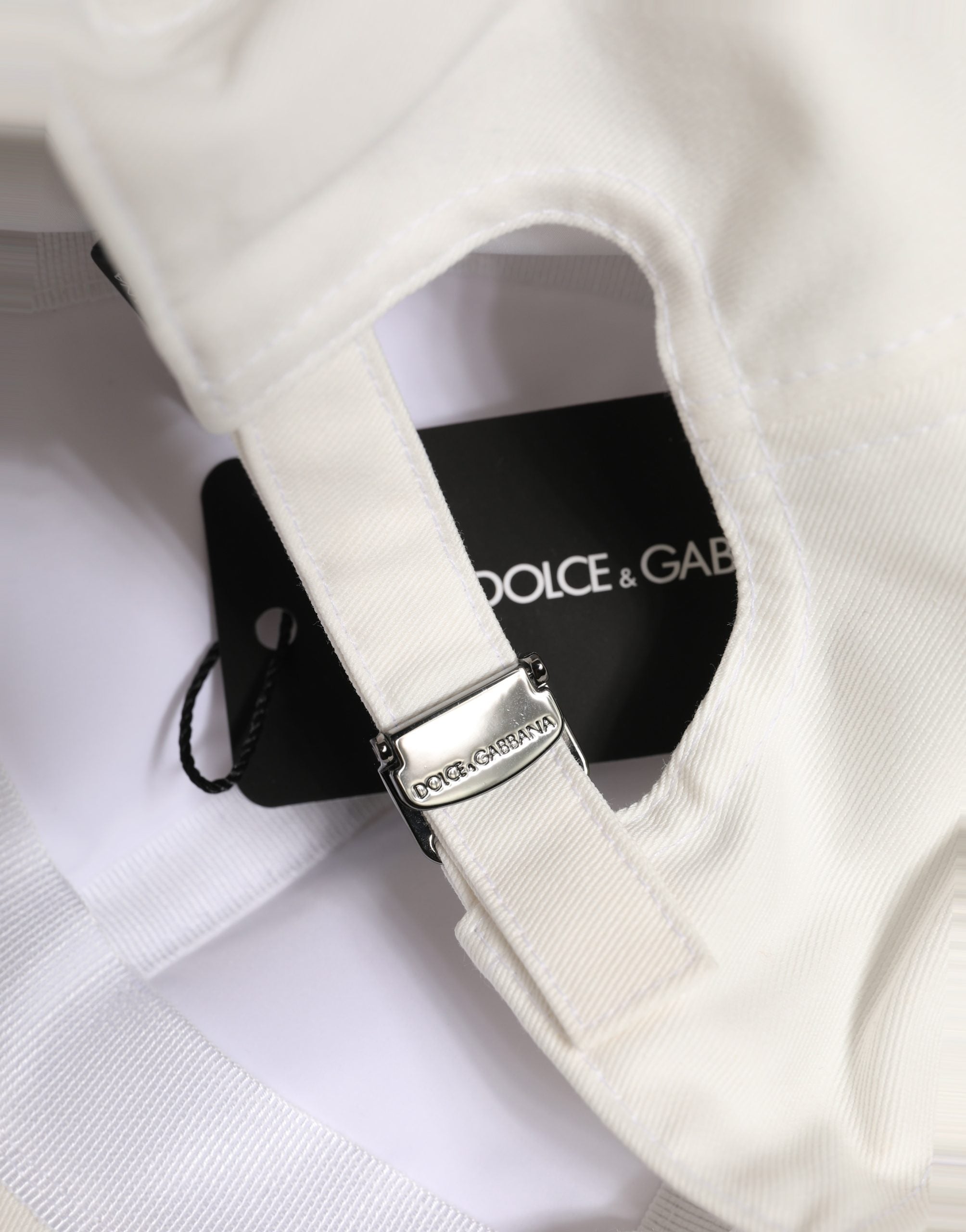 Dolce & Gabbana Men White Cotton Baseball Capello 6 Panels Hat Dolce & Gabbana