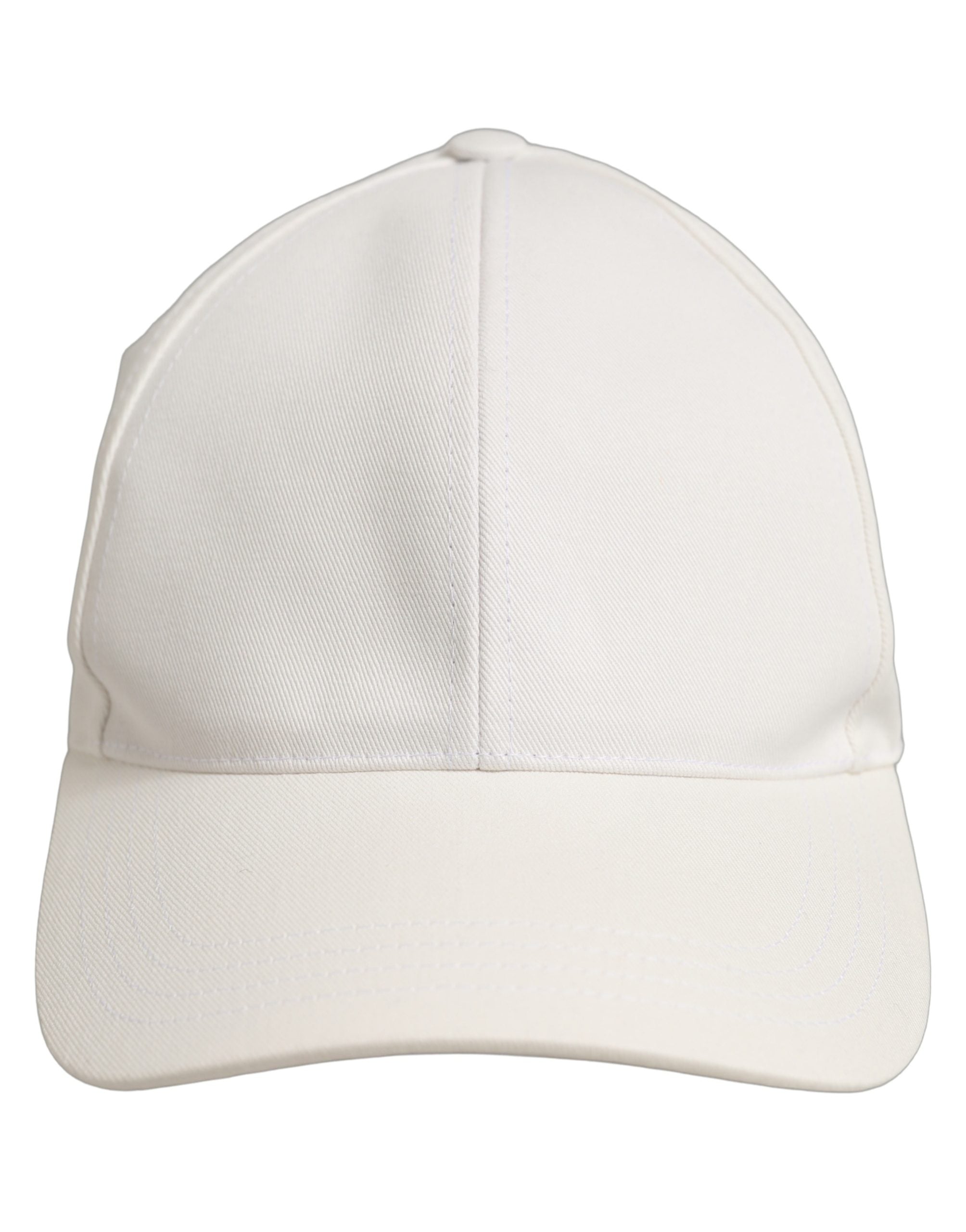 Dolce & Gabbana Men White Cotton Baseball Capello 6 Panels Hat Dolce & Gabbana
