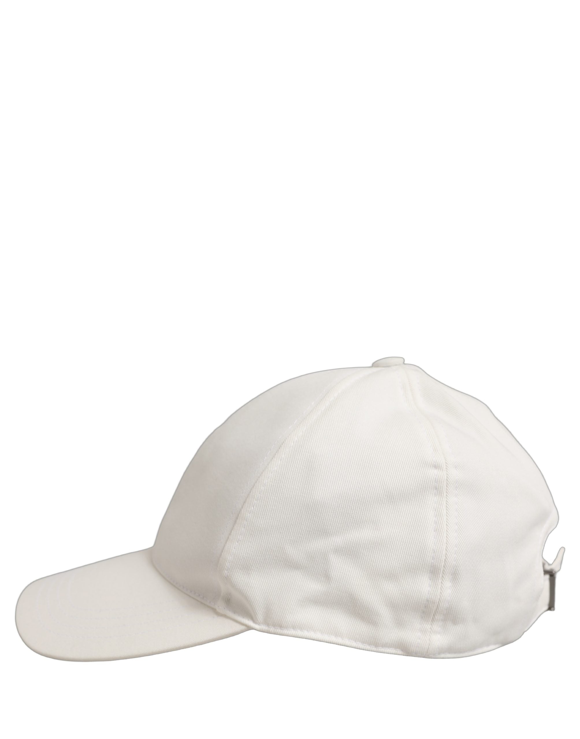 Dolce & Gabbana Men White Cotton Baseball Capello 6 Panels Hat Dolce & Gabbana