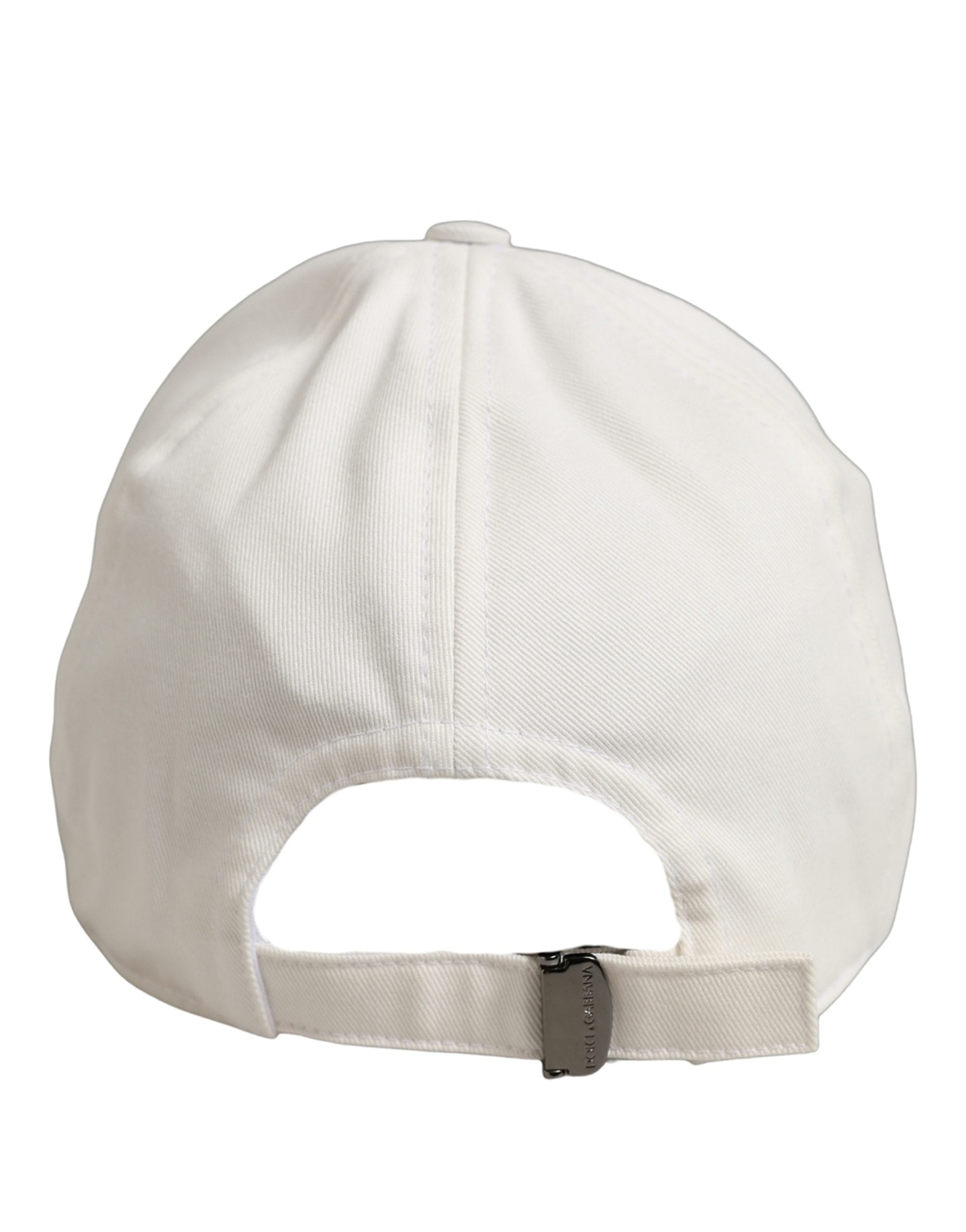 Dolce & Gabbana Men White Cotton Baseball Capello 6 Panels Hat Dolce & Gabbana