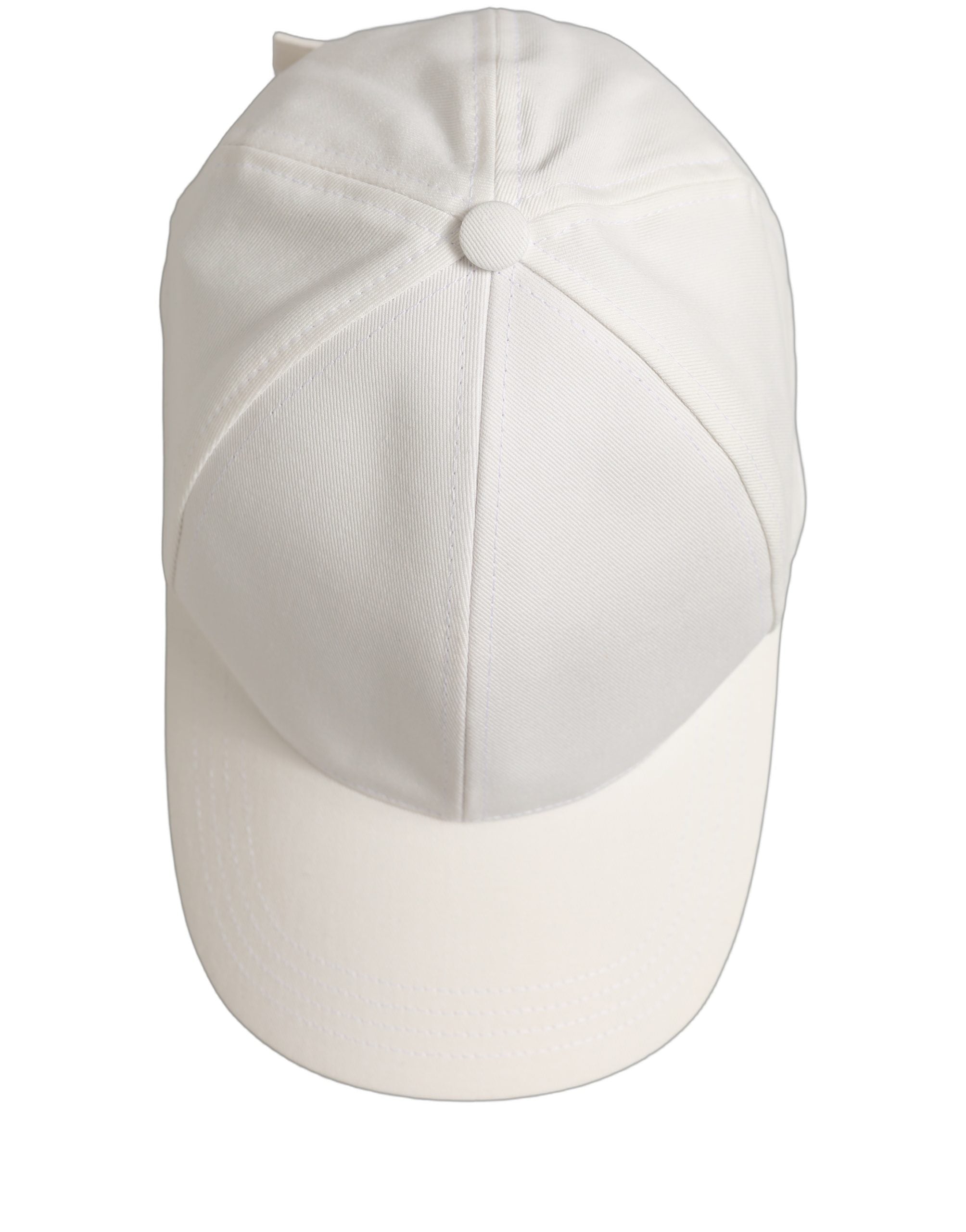 Dolce & Gabbana Men White Cotton Baseball Capello 6 Panels Hat Dolce & Gabbana