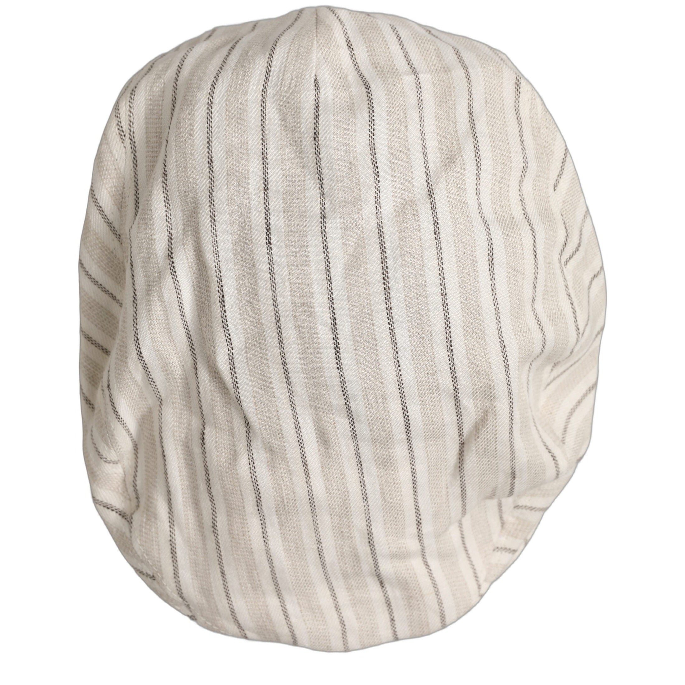 Dolce & Gabbana Men Off White Striped Linen Newsboy Capello Hat Dolce & Gabbana