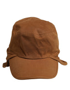 Dolce & Gabbana Men Brown Cotton Double Brim Baseball Cap Hat Dolce & Gabbana