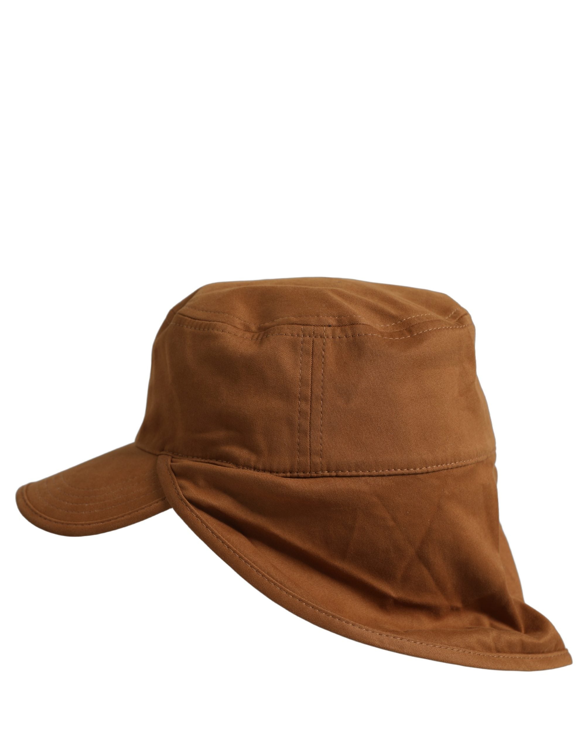 Dolce & Gabbana Men Brown Cotton Double Brim Baseball Cap Hat Dolce & Gabbana