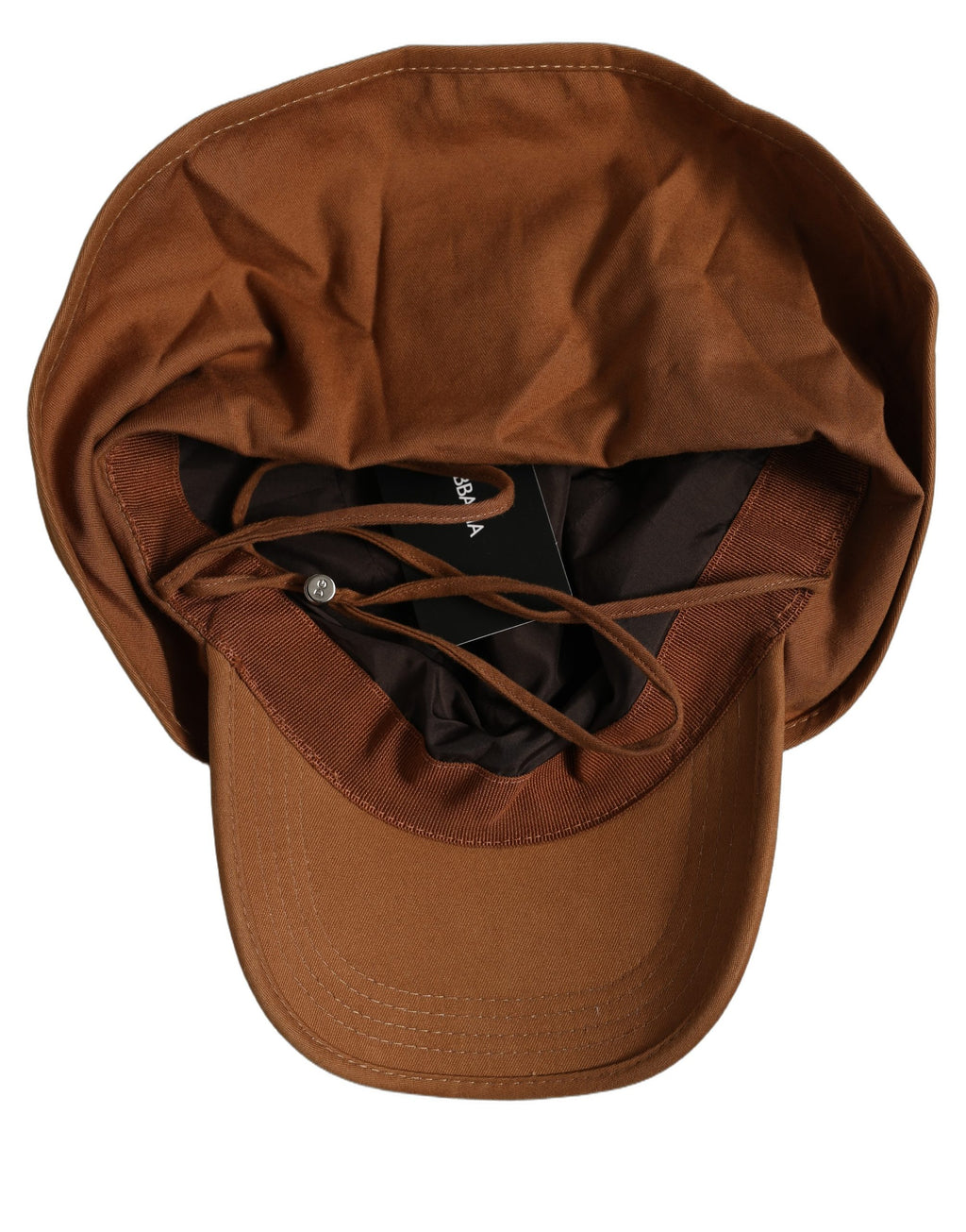 Dolce & Gabbana Men Brown Cotton Double Brim Baseball Cap Hat Dolce & Gabbana