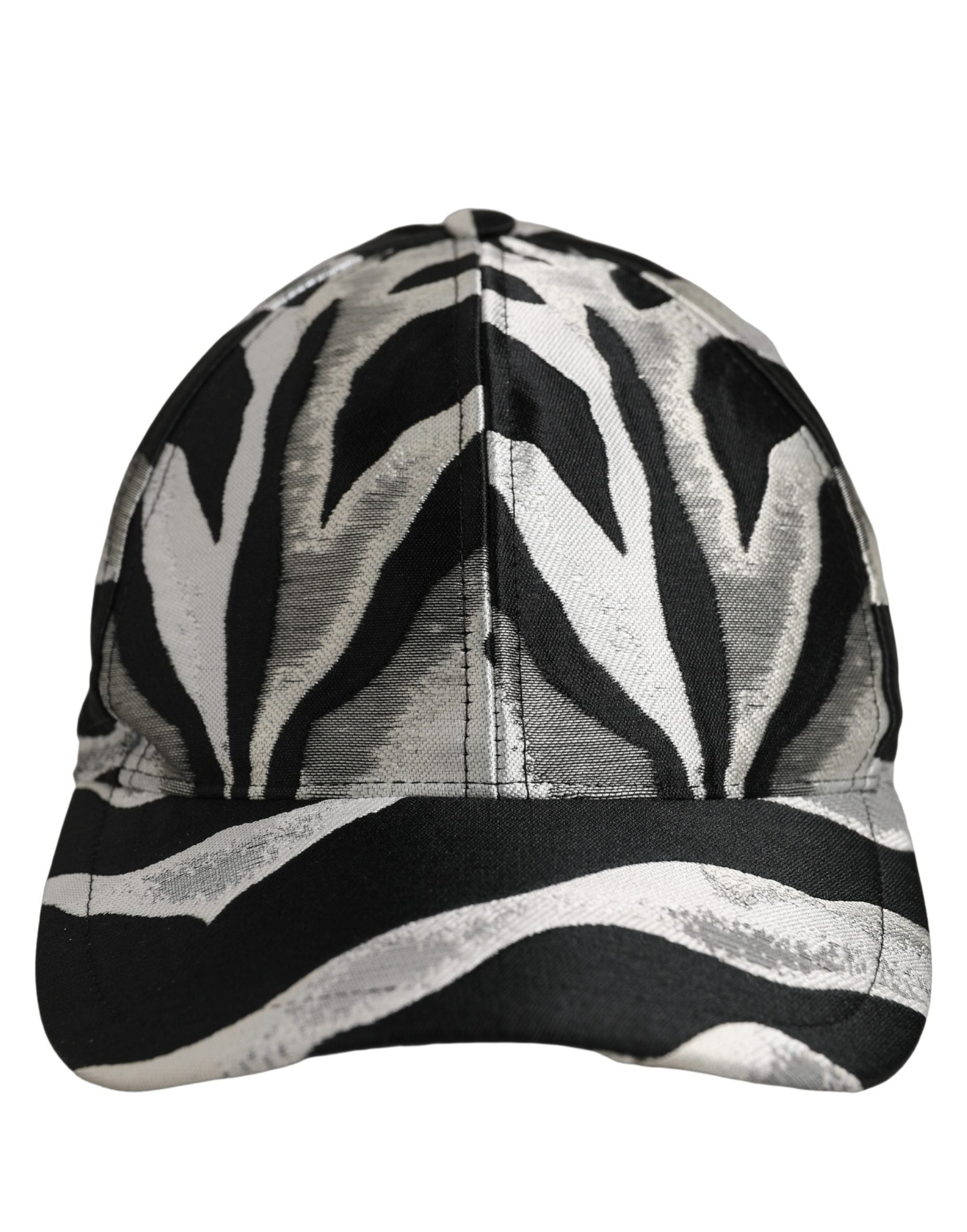 Dolce & Gabbana Men Black Silver Zebra Pattern Baseball Cap Hat Dolce & Gabbana