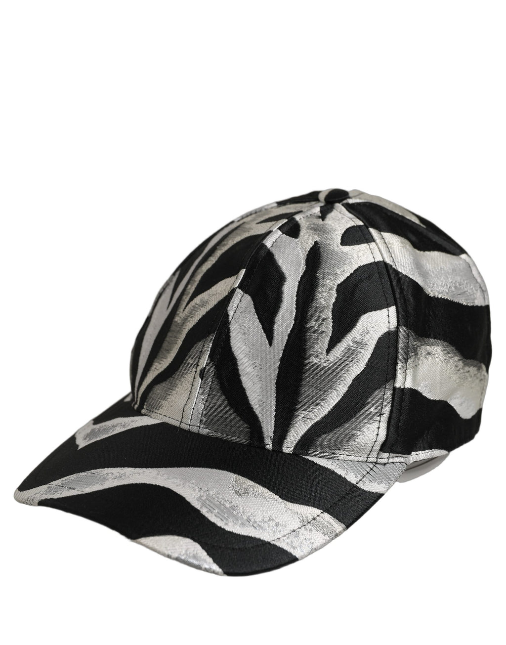 Dolce & Gabbana Men Black Silver Zebra Pattern Baseball Cap Hat Dolce & Gabbana