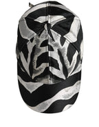 Dolce & Gabbana Men Black Silver Zebra Pattern Baseball Cap Hat Dolce & Gabbana