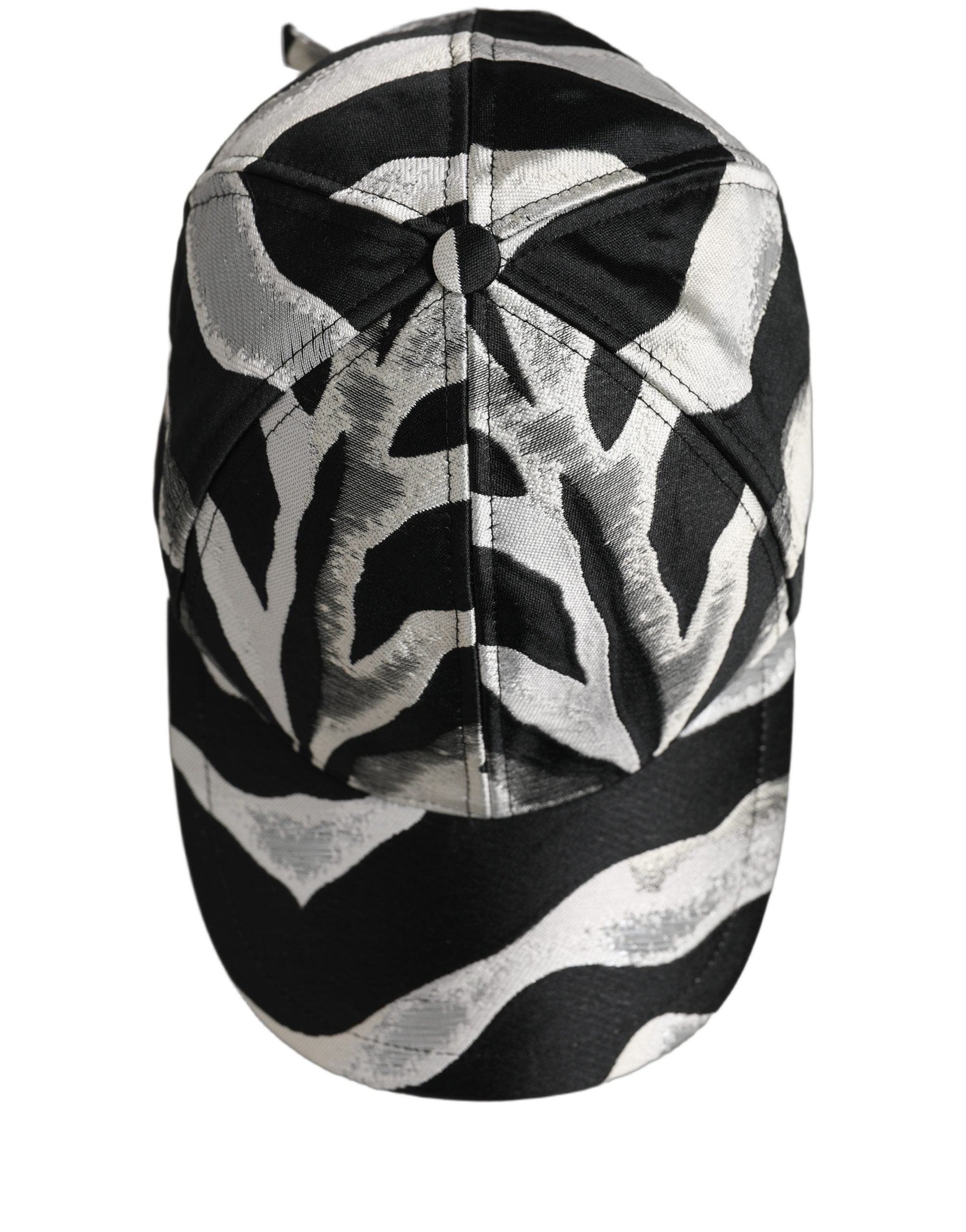 Dolce & Gabbana Men Black Silver Zebra Pattern Baseball Cap Hat Dolce & Gabbana