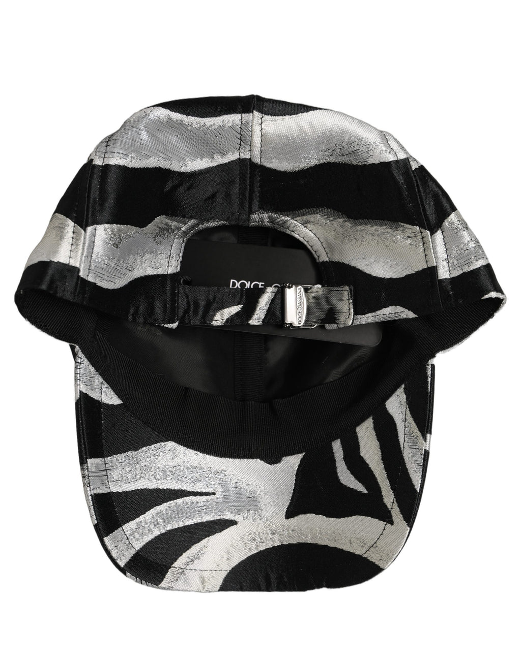 Dolce & Gabbana Men Black Silver Zebra Pattern Baseball Cap Hat Dolce & Gabbana