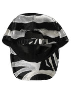 Dolce & Gabbana Men Black Silver Zebra Pattern Baseball Cap Hat Dolce & Gabbana