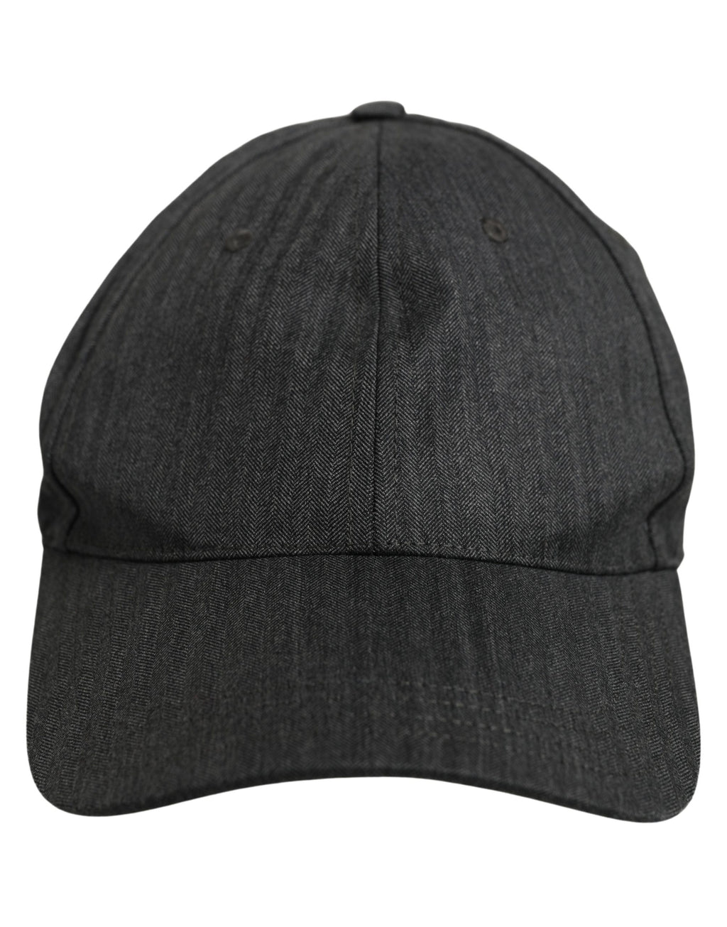 Dolce & Gabbana Men Dark Gray Herringbone Baseball Cap Hat Dolce & Gabbana