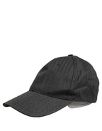 Dolce & Gabbana Men Dark Gray Herringbone Baseball Cap Hat Dolce & Gabbana