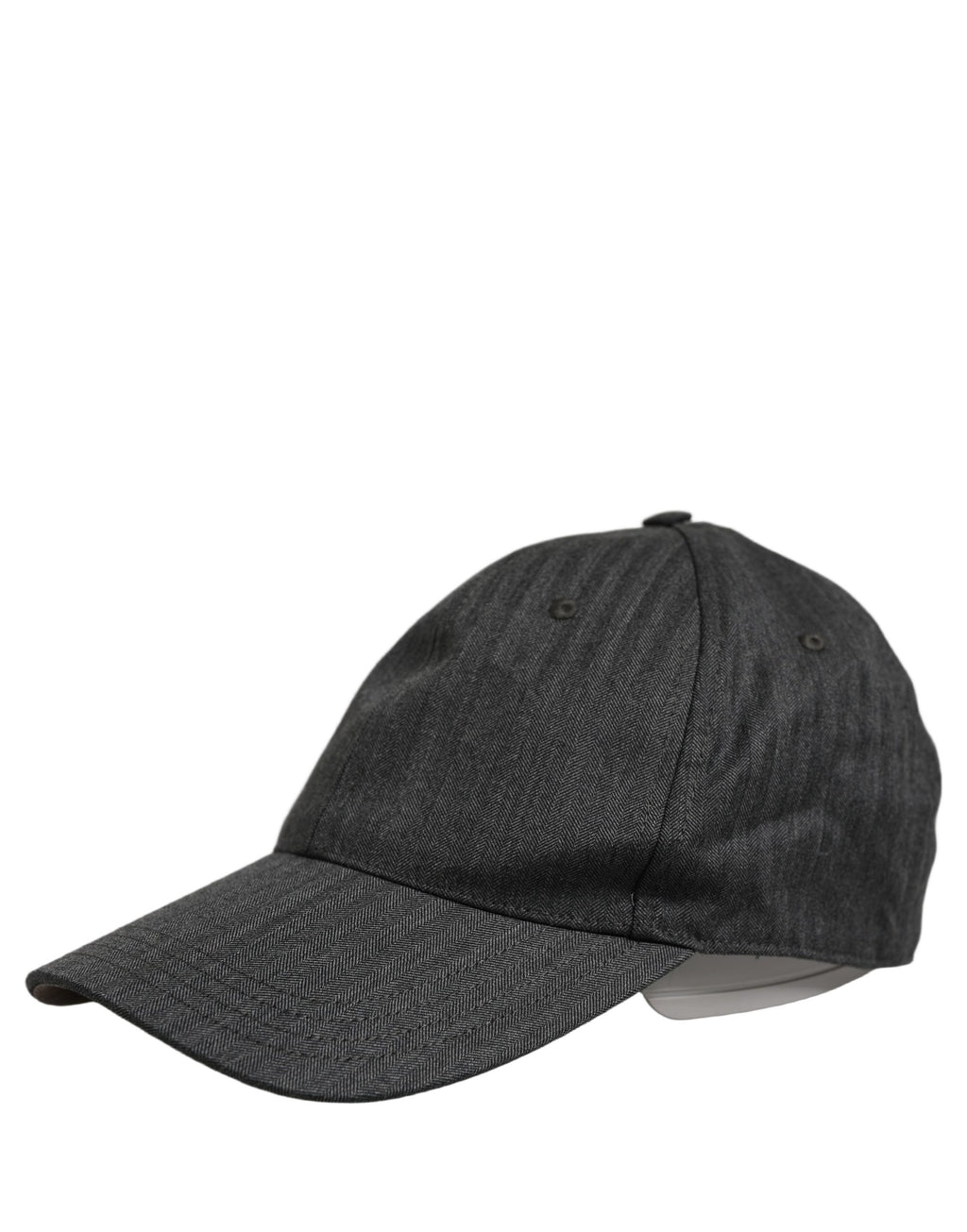 Dolce & Gabbana Men Dark Gray Herringbone Baseball Cap Hat Dolce & Gabbana