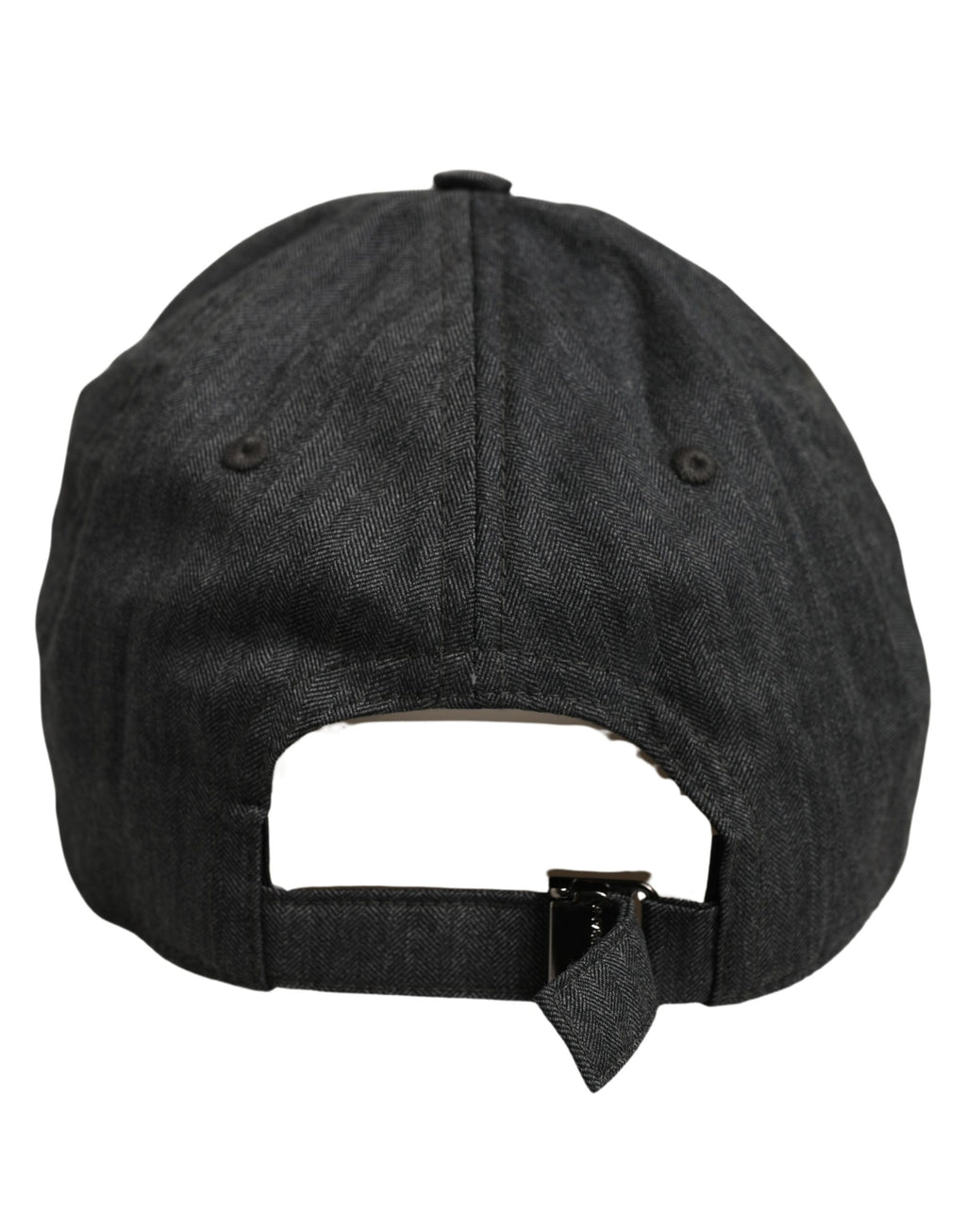 Dolce & Gabbana Men Dark Gray Herringbone Baseball Cap Hat Dolce & Gabbana