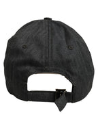 Dolce & Gabbana Men Dark Gray Herringbone Baseball Cap Hat Dolce & Gabbana
