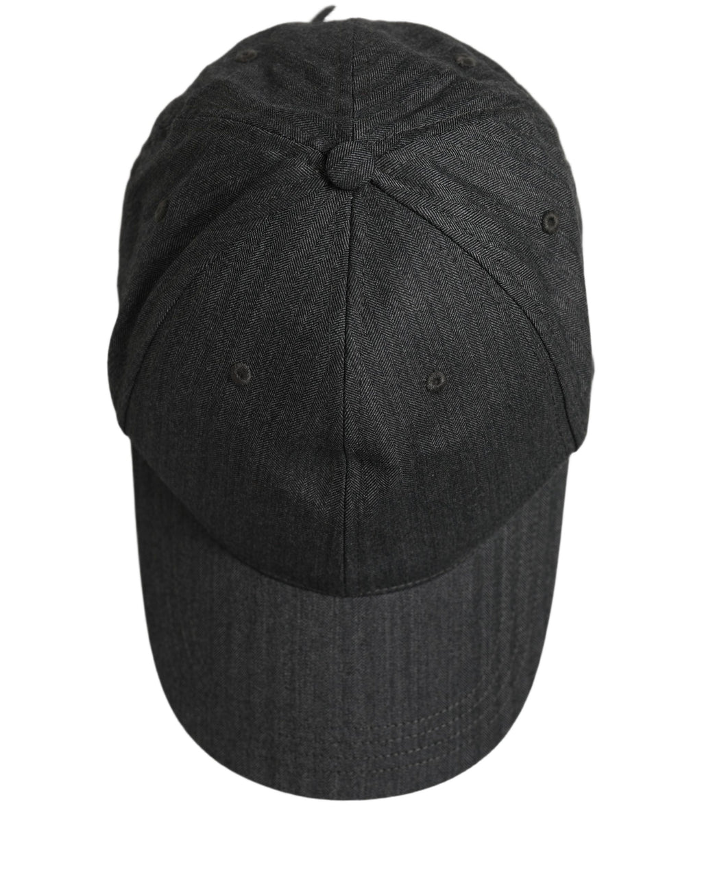Dolce & Gabbana Men Dark Gray Herringbone Baseball Cap Hat Dolce & Gabbana