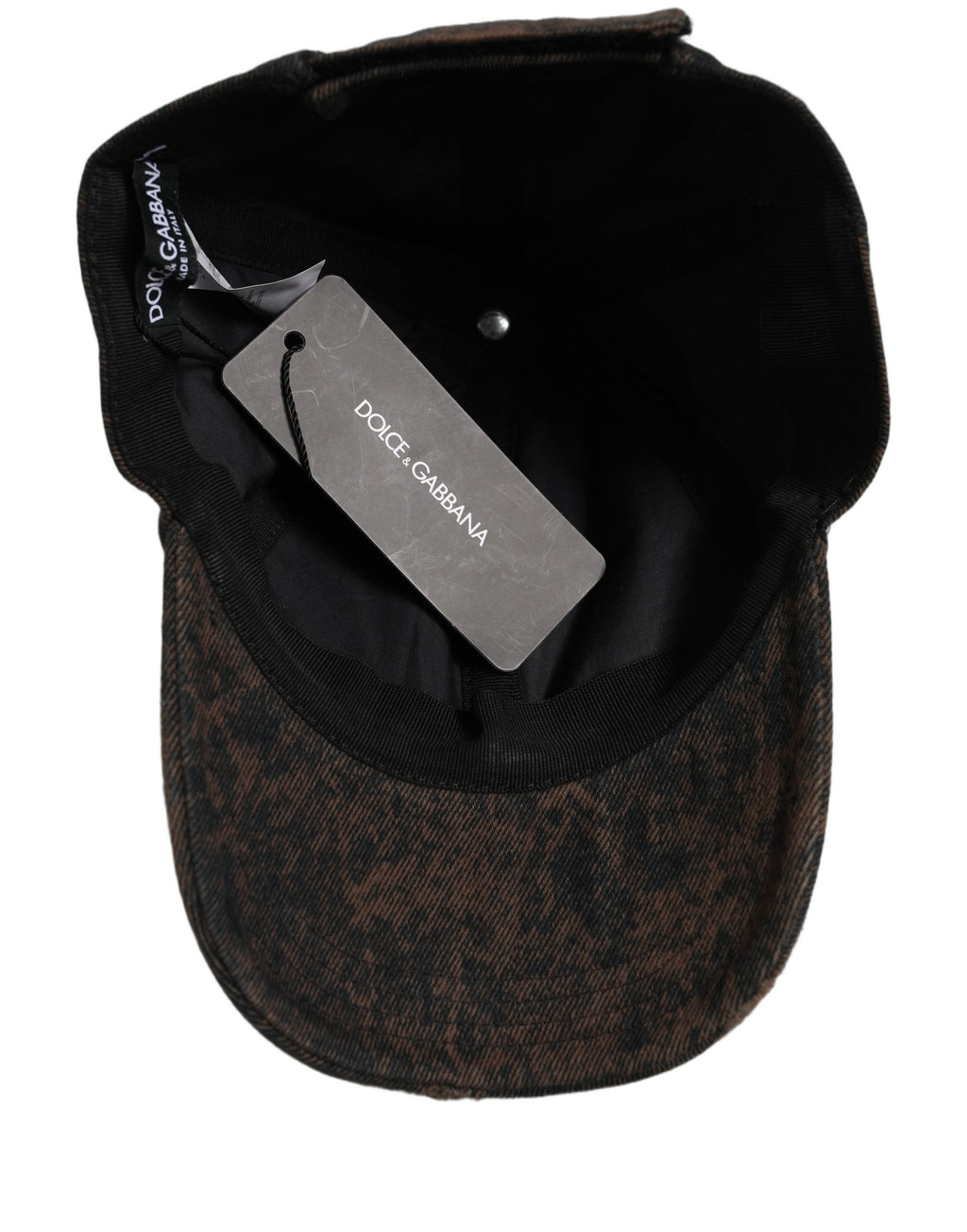 Dolce & Gabbana Men Brown Cotton Distressed Baseball Cap Hat Dolce & Gabbana