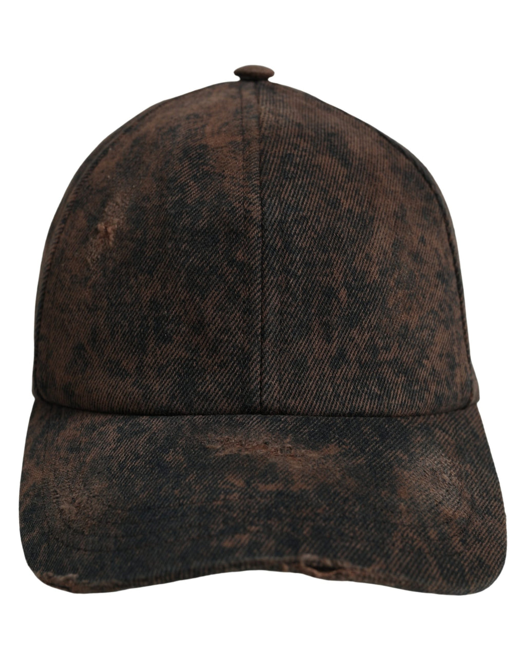 Dolce & Gabbana Men Brown Cotton Distressed Baseball Cap Hat Dolce & Gabbana
