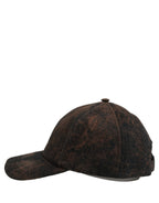 Dolce & Gabbana Men Brown Cotton Distressed Baseball Cap Hat Dolce & Gabbana