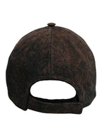 Dolce & Gabbana Men Brown Cotton Distressed Baseball Cap Hat Dolce & Gabbana