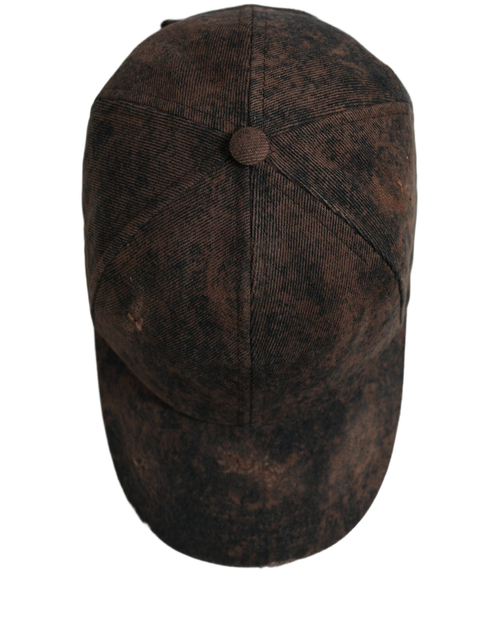 Dolce & Gabbana Men Brown Cotton Distressed Baseball Cap Hat Dolce & Gabbana
