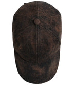 Dolce & Gabbana Men Brown Cotton Distressed Baseball Cap Hat Dolce & Gabbana