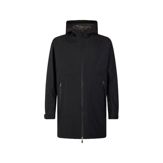 Herno Black Polyester Coat Herno