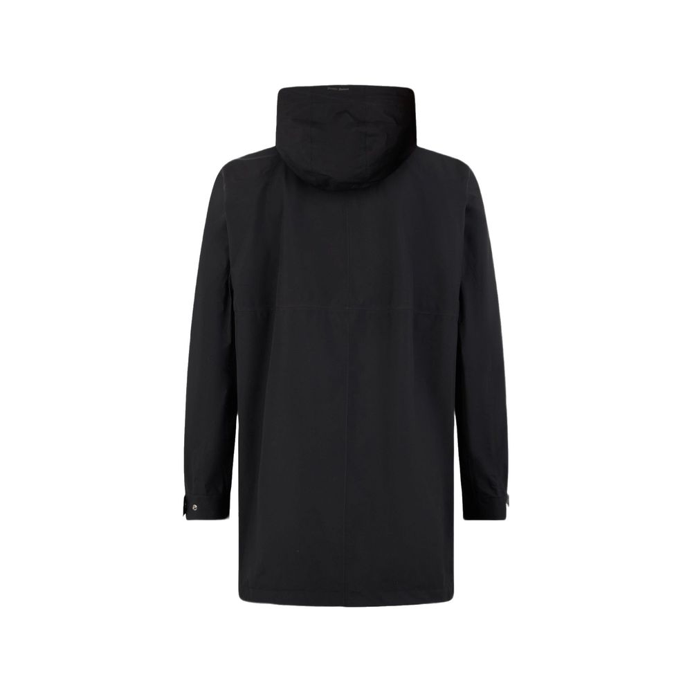 Herno Black Polyester Coat Herno