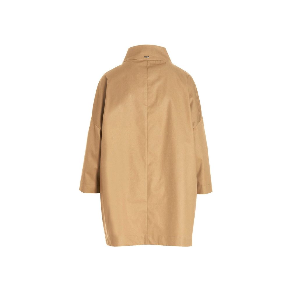Herno Brown Cotton Coat Herno