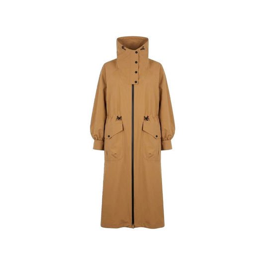 Herno Brown Polyester Coat Herno