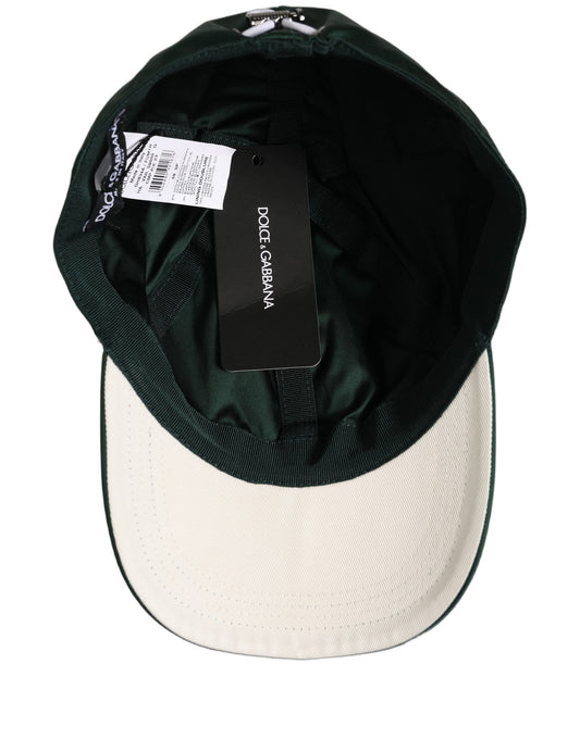 Dolce & Gabbana Men Deep Green Cotton Baseball Cap 6 Panels Hat Dolce & Gabbana