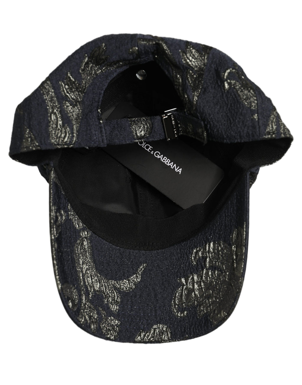 Dolce & Gabbana Men Black Floral Barocco Cotton Baseball Cap Hat Dolce & Gabbana