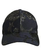 Dolce & Gabbana Men Black Floral Barocco Cotton Baseball Cap Hat Dolce & Gabbana