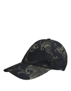Dolce & Gabbana Men Black Floral Barocco Cotton Baseball Cap Hat Dolce & Gabbana