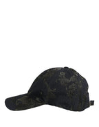 Dolce & Gabbana Men Black Floral Barocco Cotton Baseball Cap Hat Dolce & Gabbana