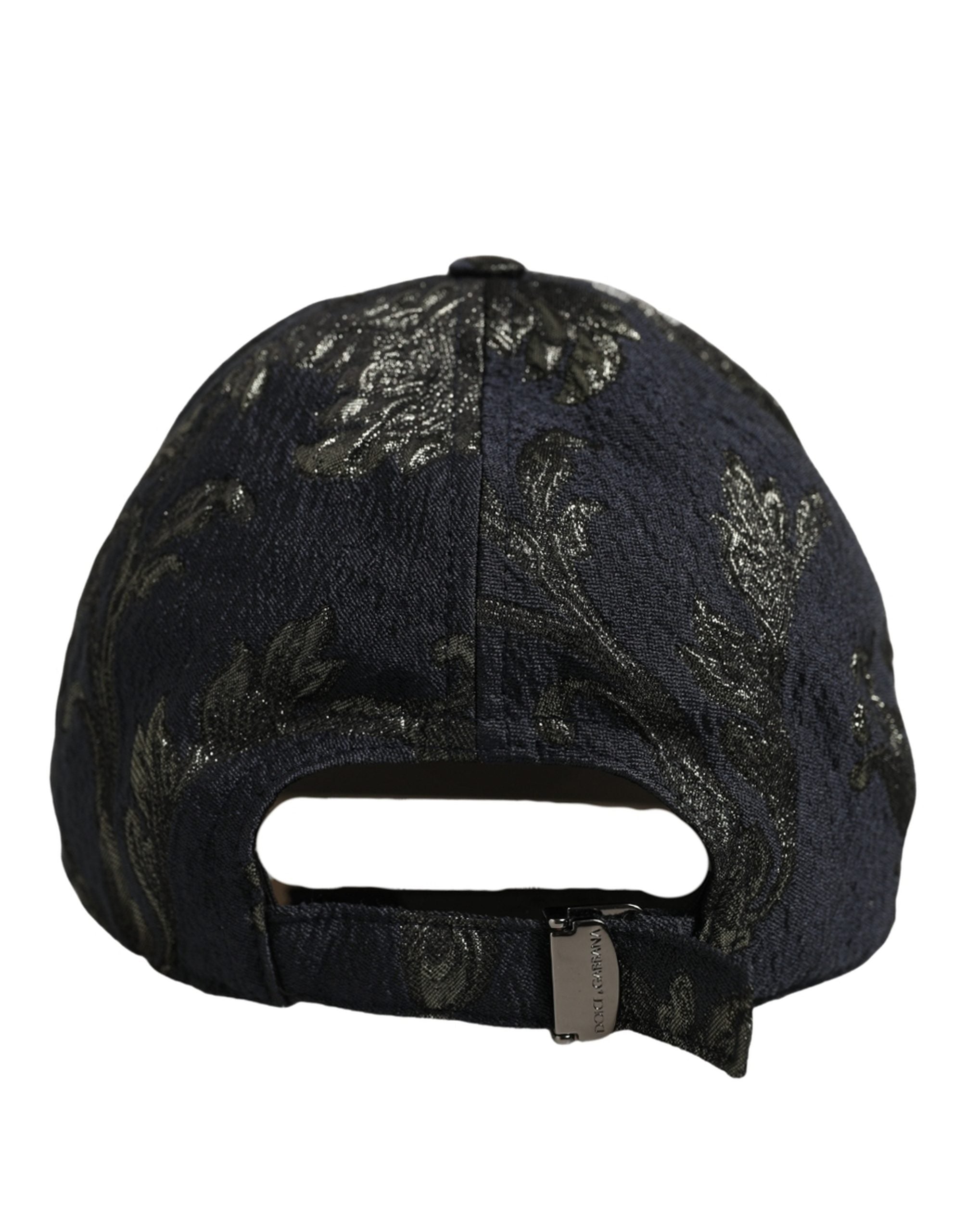 Dolce & Gabbana Men Black Floral Barocco Cotton Baseball Cap Hat Dolce & Gabbana