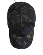 Dolce & Gabbana Men Black Floral Barocco Cotton Baseball Cap Hat Dolce & Gabbana