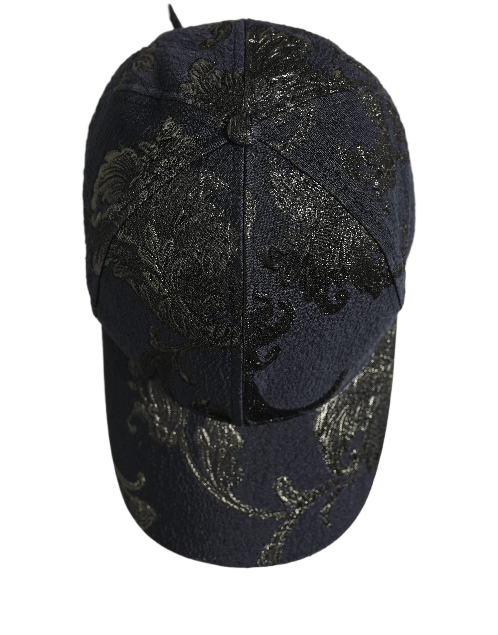 Dolce & Gabbana Men Black Floral Barocco Cotton Baseball Cap Hat Dolce & Gabbana