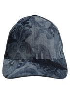 Dolce & Gabbana Men Blue All Over Logo Cotton Baseball Cap Hat Dolce & Gabbana