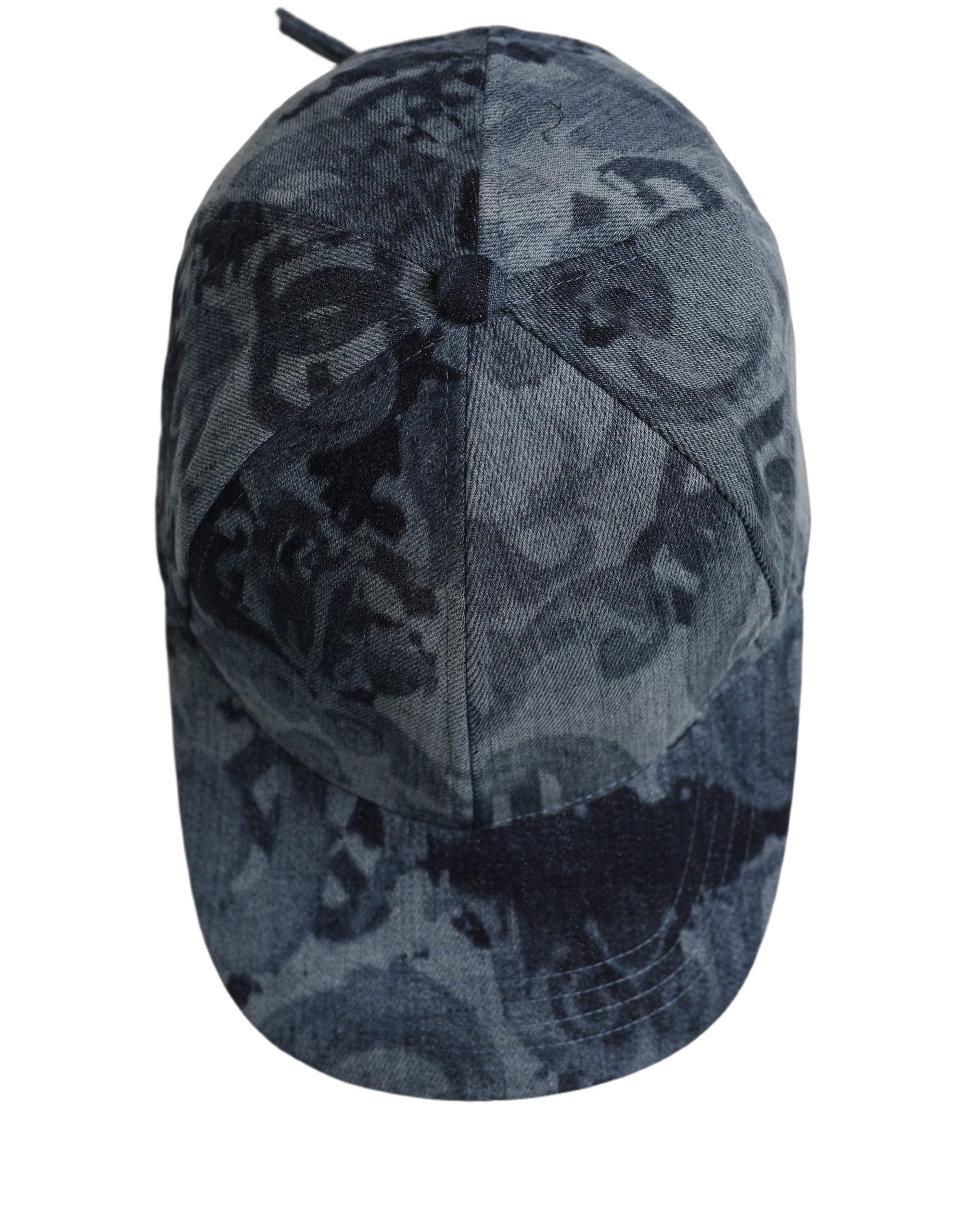 Dolce & Gabbana Men Blue All Over Logo Cotton Baseball Cap Hat Dolce & Gabbana