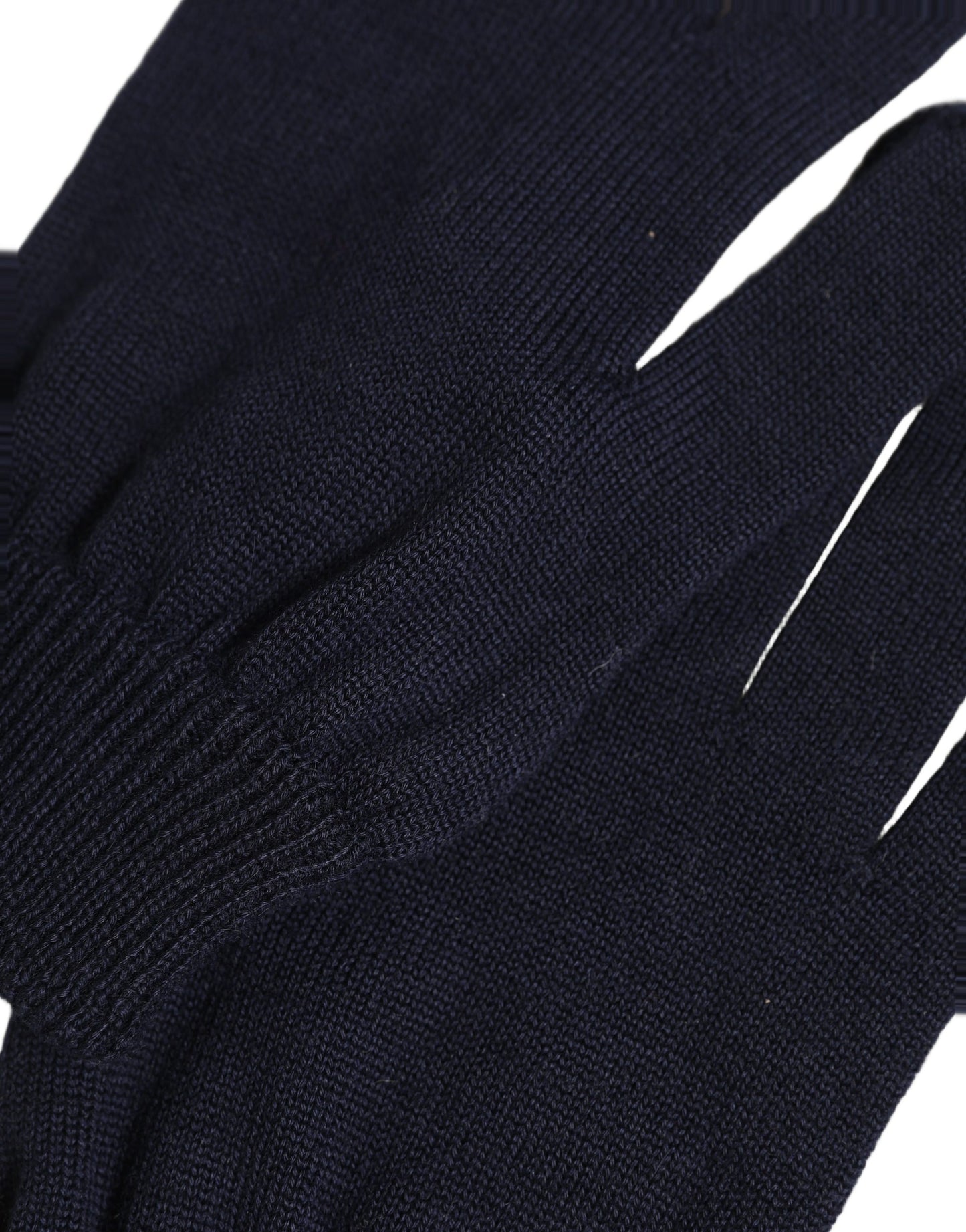 Dolce & Gabbana Men Dark Blue Cashmere Knitted Winter Gloves Dolce & Gabbana