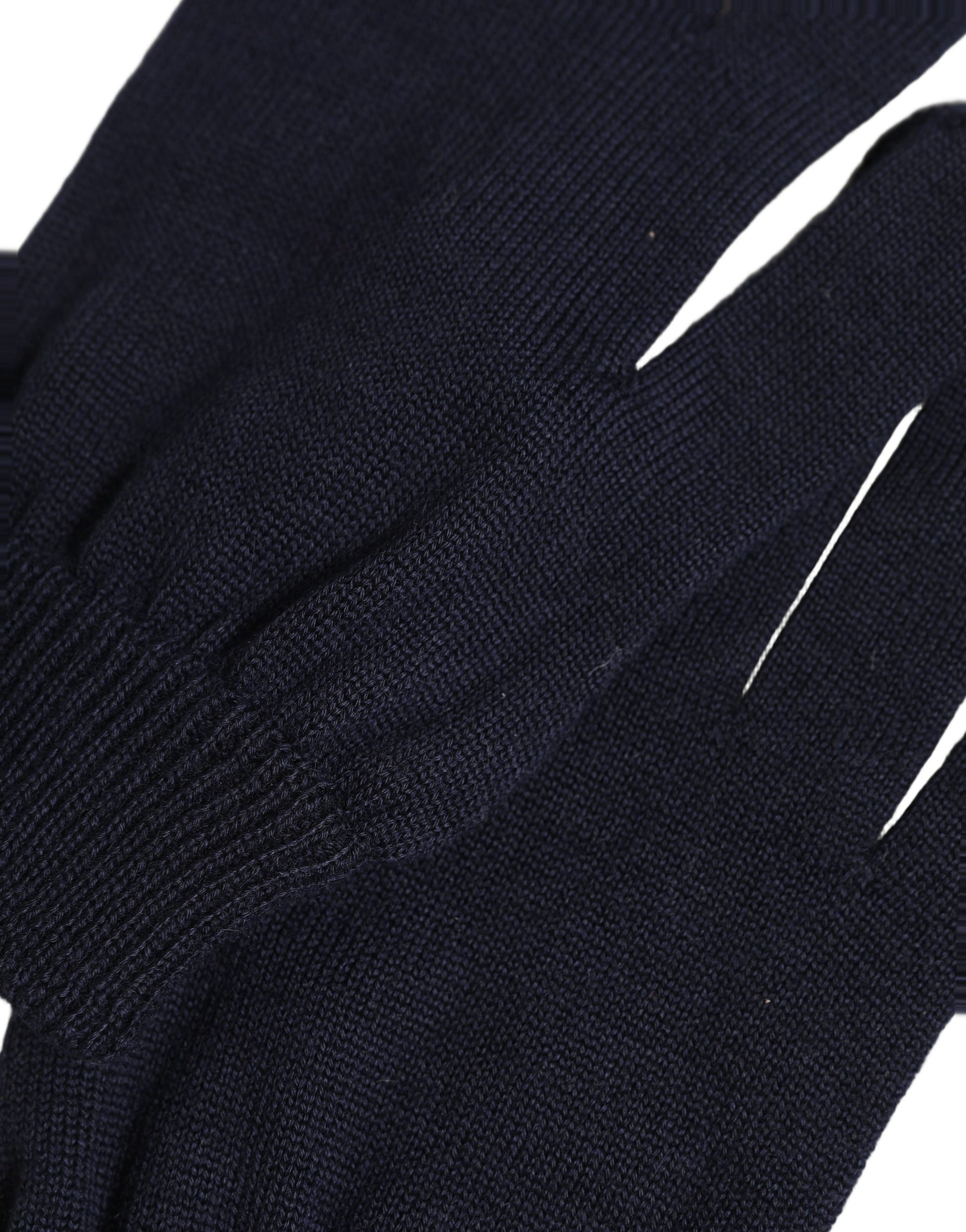 Dolce & Gabbana Men Dark Blue Cashmere Knitted Winter Gloves Dolce & Gabbana