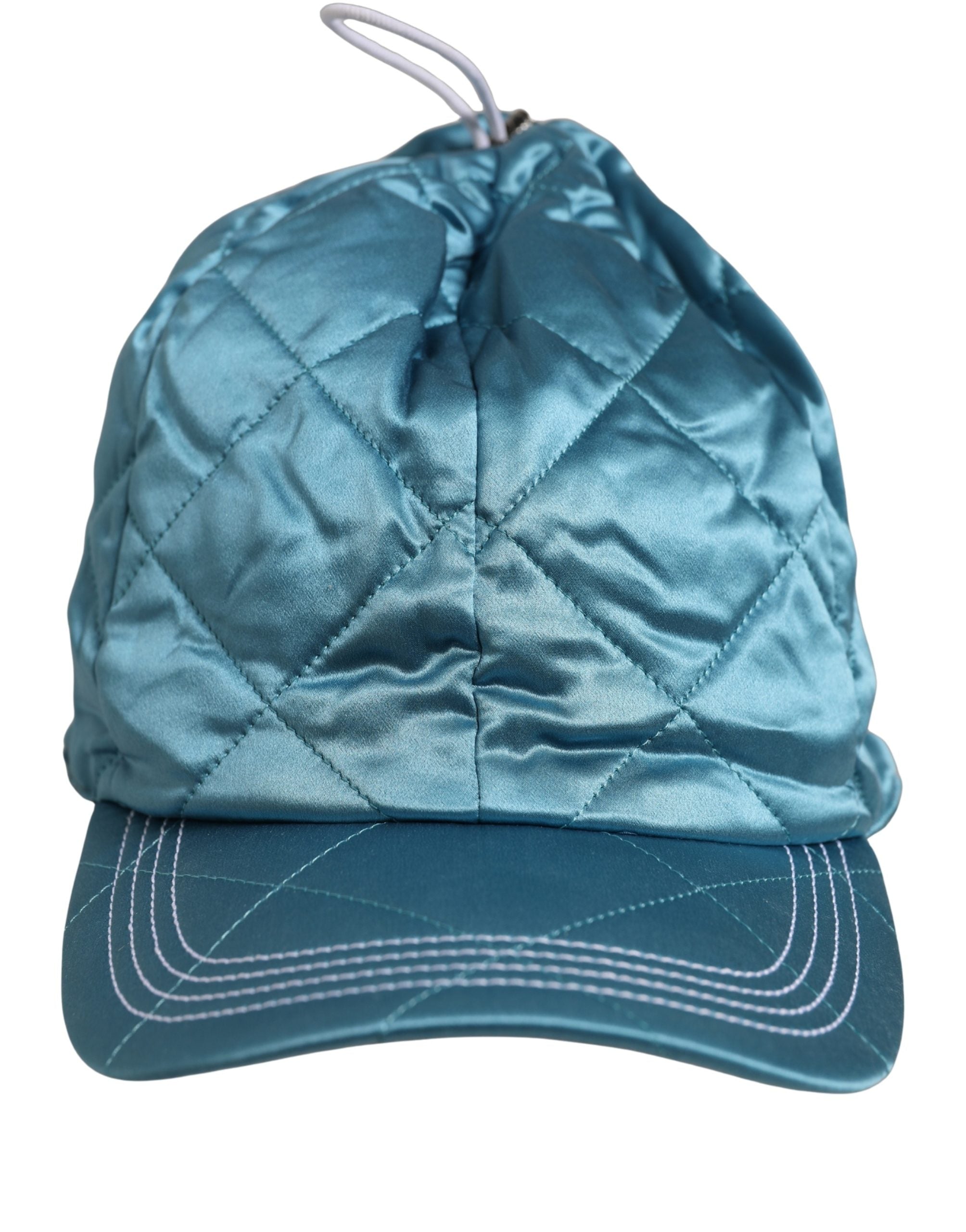 Dolce & Gabbana Men Teal Polyester Quilted Baseball Cap Hat Dolce & Gabbana