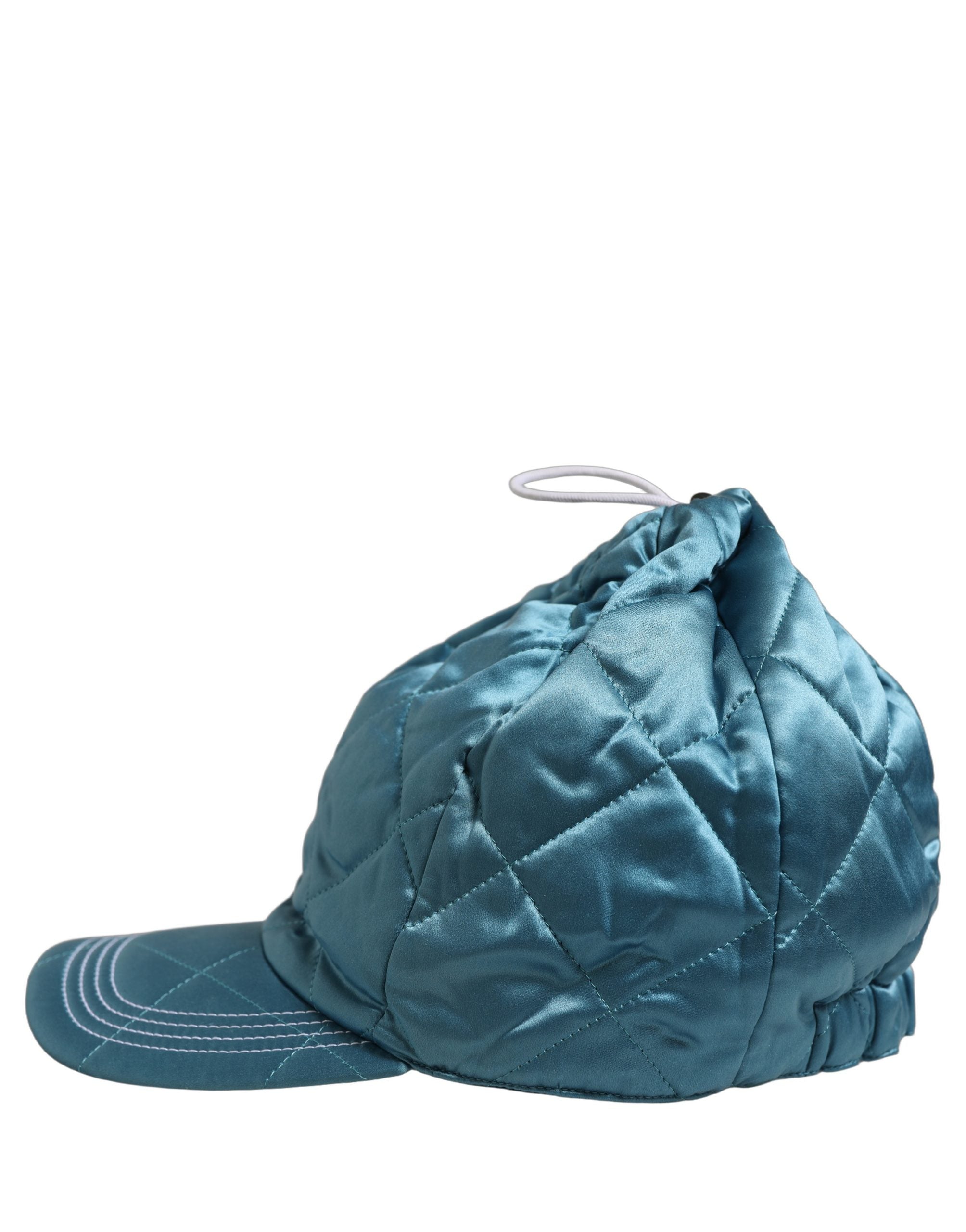 Dolce & Gabbana Men Teal Polyester Quilted Baseball Cap Hat Dolce & Gabbana