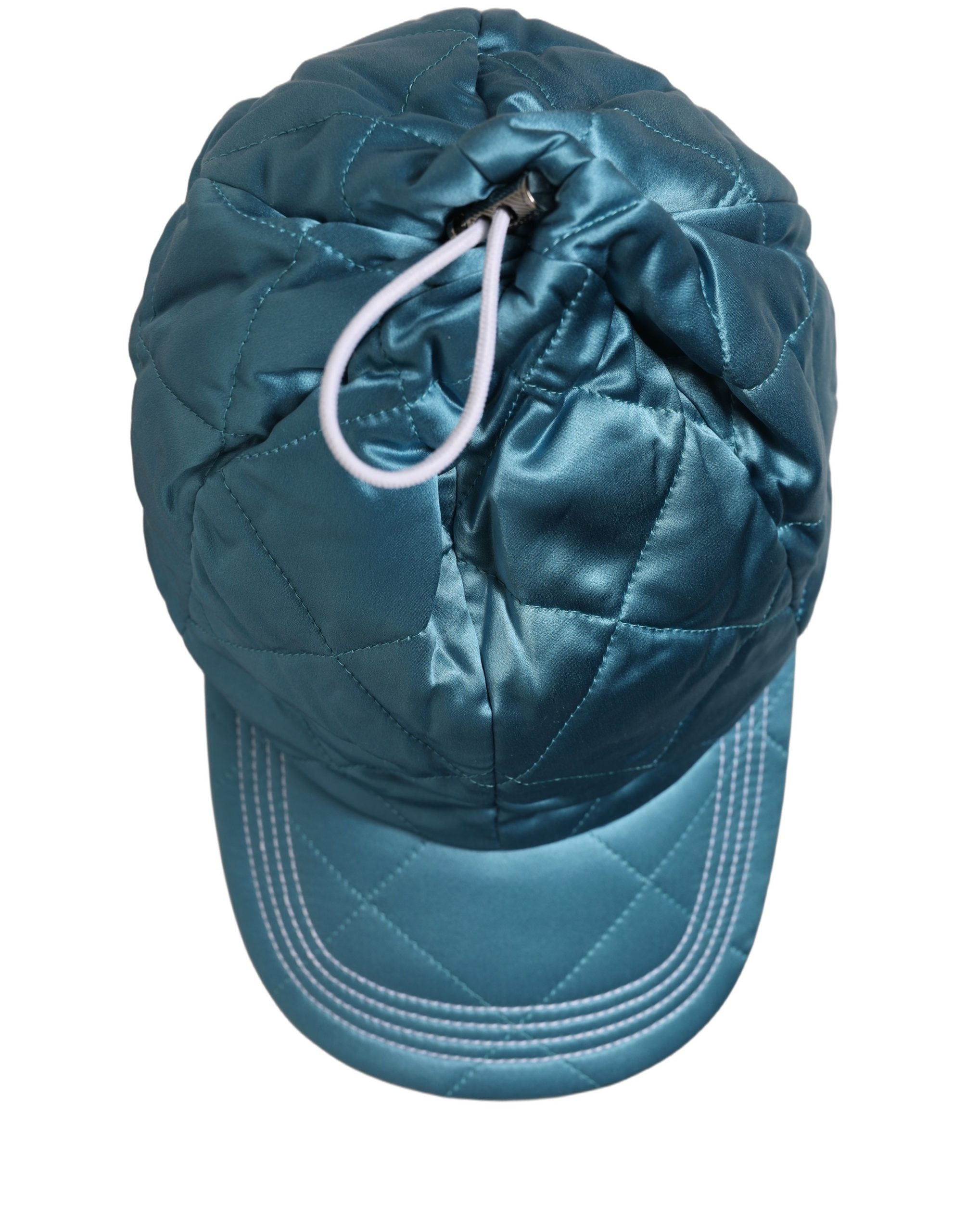 Dolce & Gabbana Men Teal Polyester Quilted Baseball Cap Hat Dolce & Gabbana