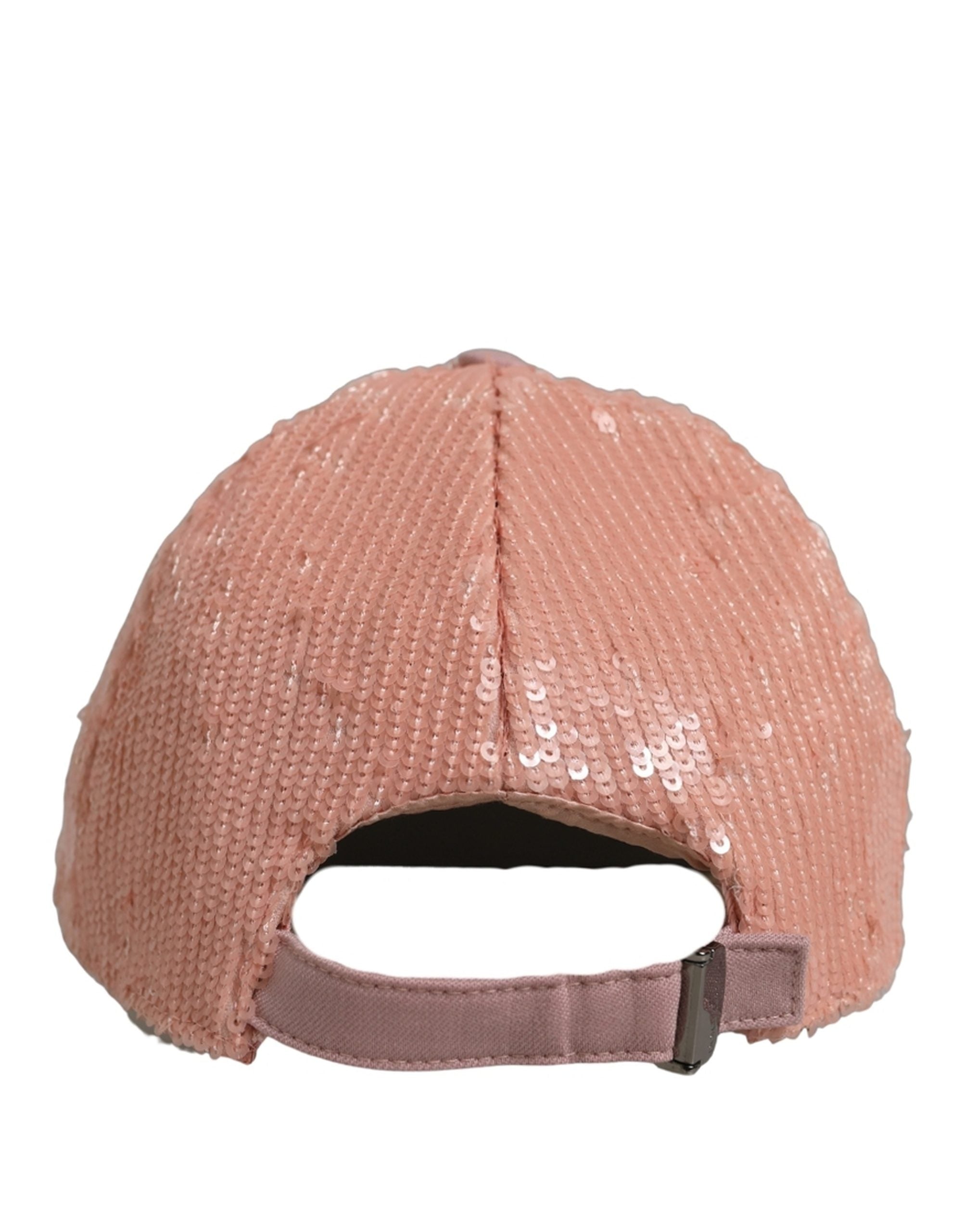 Dolce & Gabbana Men Pink Cotton Sequin Baseball Cap 6 Panels Hat Dolce & Gabbana