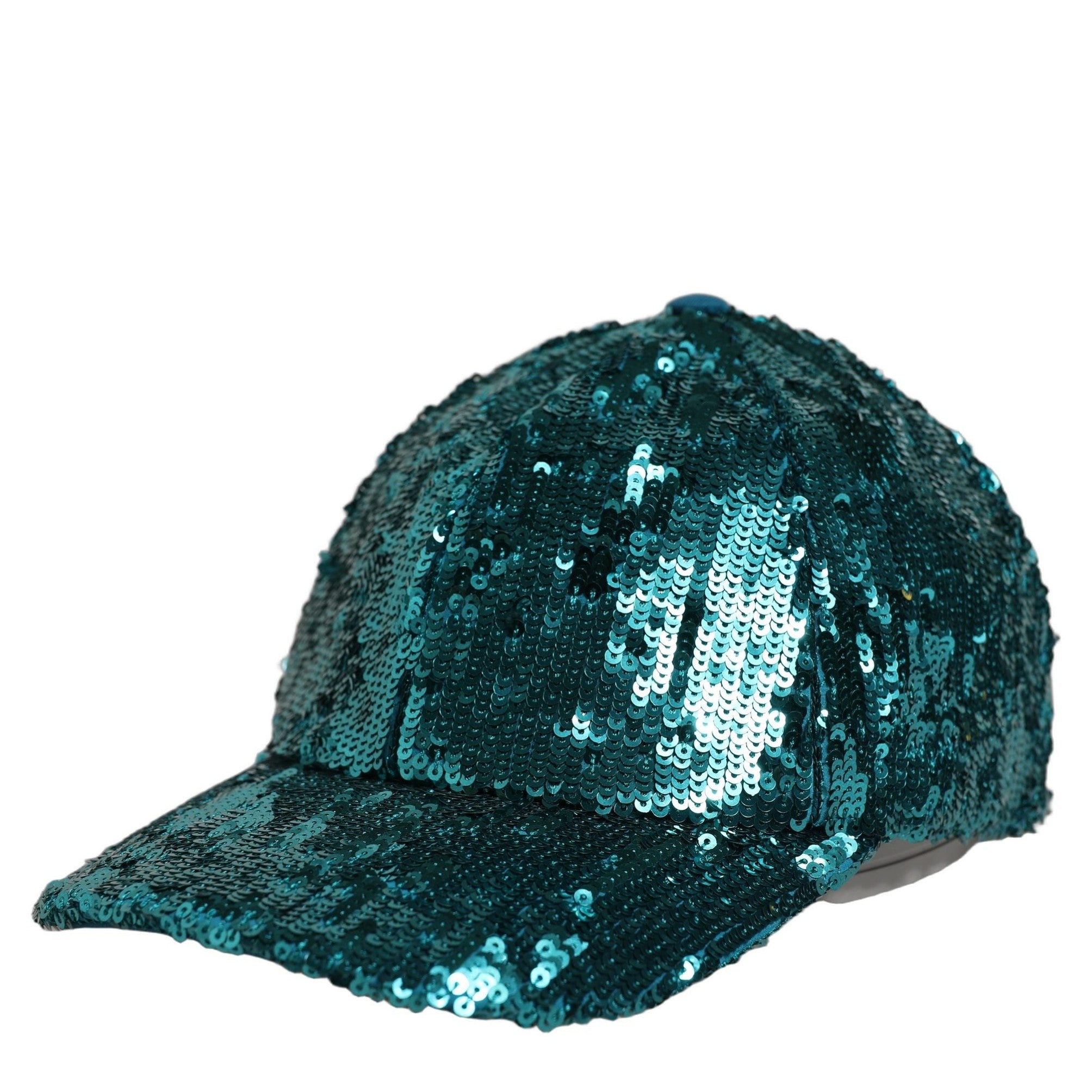 Dolce & Gabbana Men Green Cotton Sequin Baseball Cap 6 Panels Hat Dolce & Gabbana