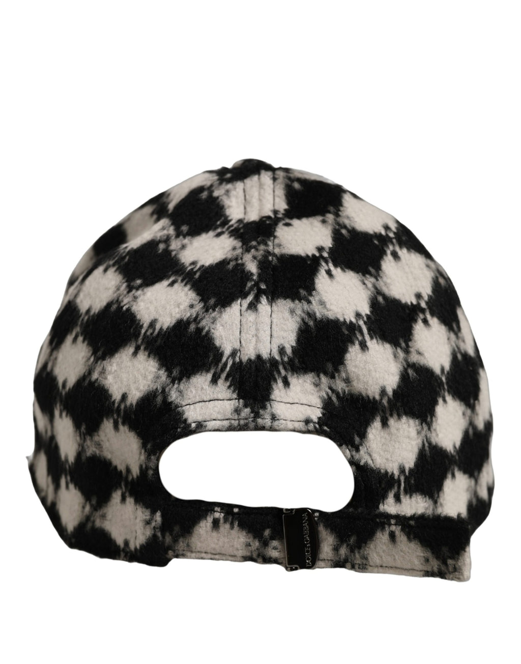 Dolce & Gabbana Men Black White Diamond Wool Baseball Cap Hat Dolce & Gabbana