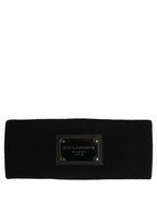 Dolce & Gabbana Men Black Cashmere Logo Plaque Head Band One Size Hat Dolce & Gabbana